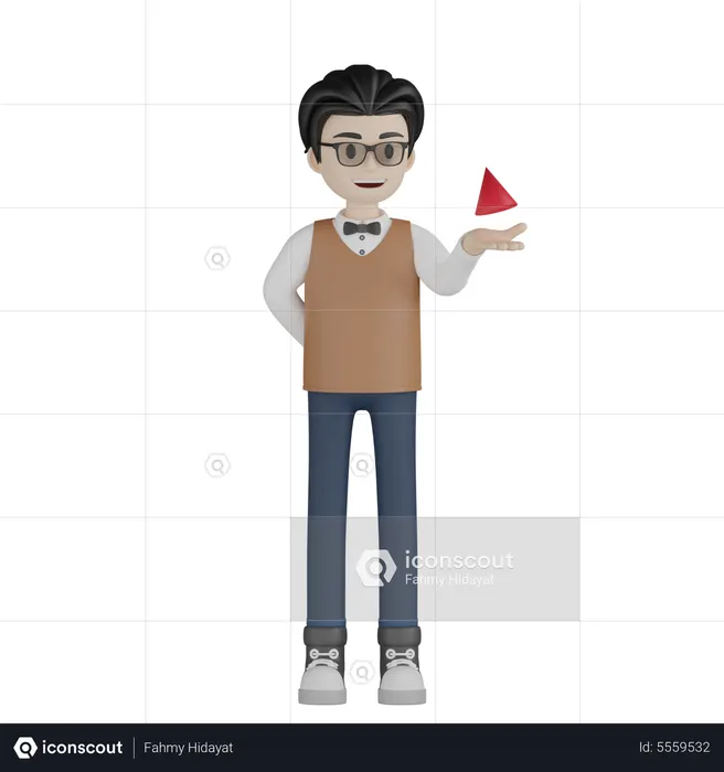 Professor explicando um objeto  3D Icon
