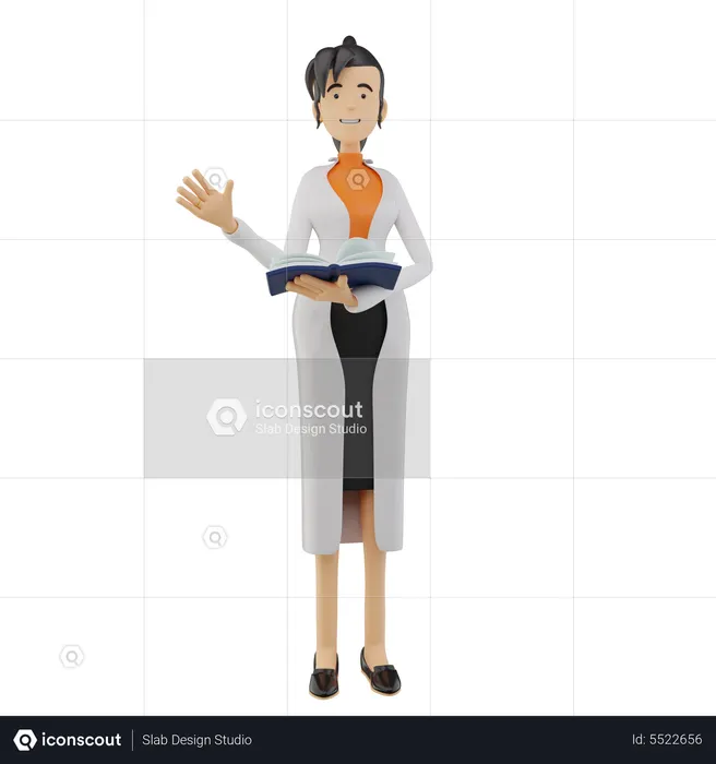 Professor Girl  3D Icon
