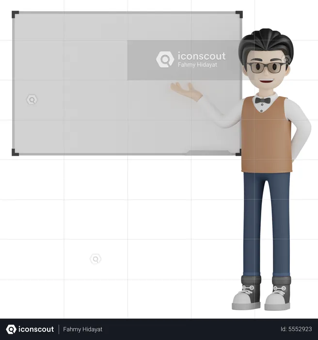 Professor giving Lecture in classroom  3D Illustration