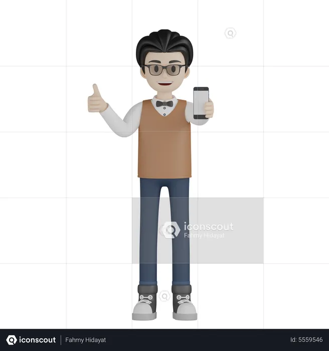 Professor Like Mobile  3D Illustration