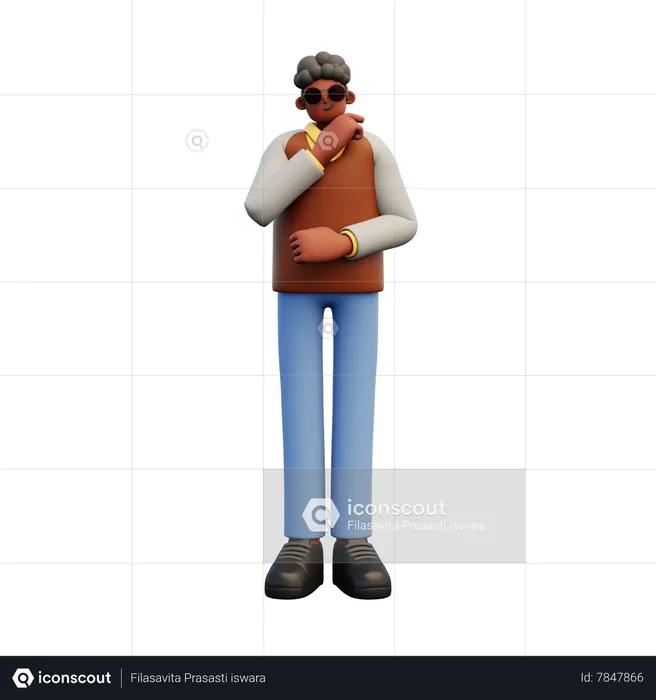 Professor fazendo pose em pé  3D Illustration