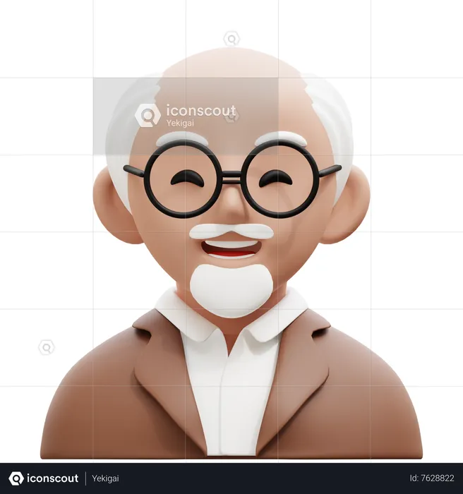 Professor velho  3D Icon