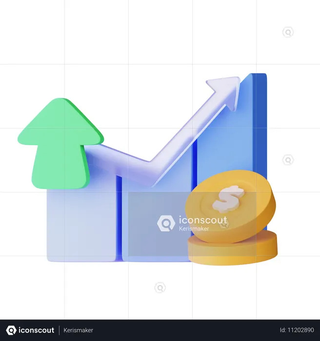 利益  3D Icon