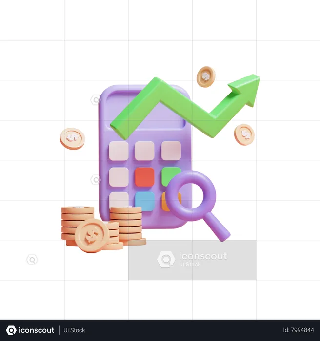 Profit Calculation  3D Icon