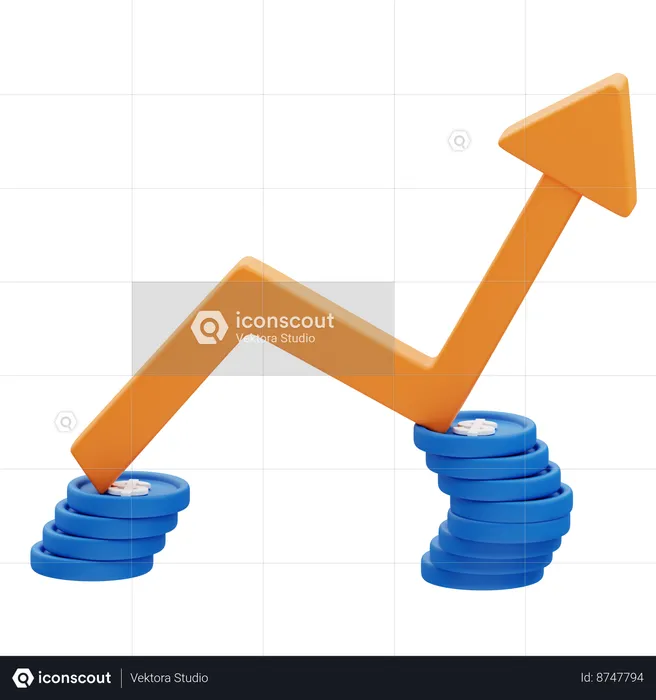 Croissance des bénéfices  3D Icon