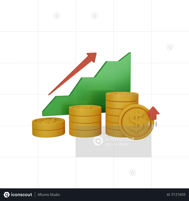 Bénéfice financier  3D Icon