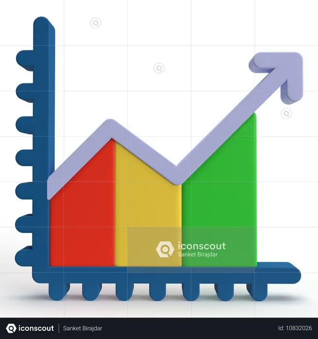 Profit Graph  3D Icon