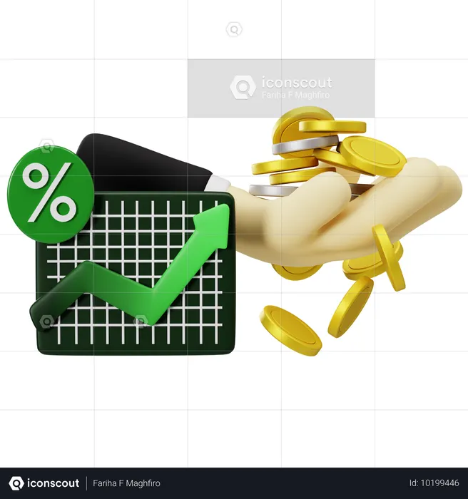 賢い投資で利益を得る  3D Icon