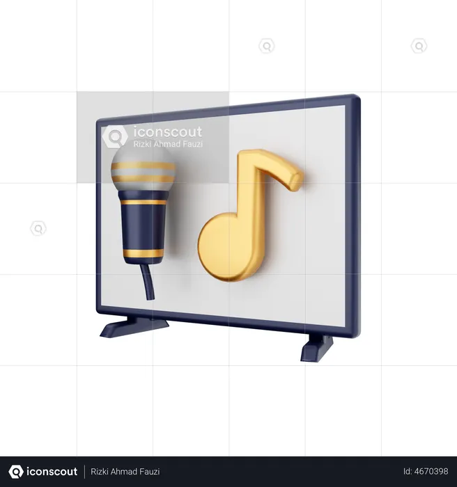 Programa de música para smart tv  3D Illustration