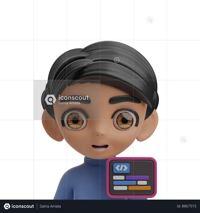 Programador masculino  3D Icon