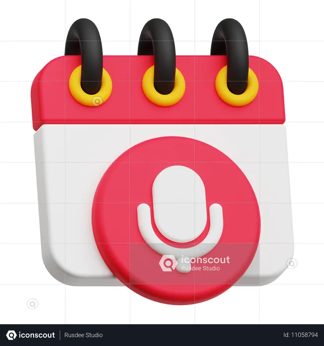 Calendrier des podcasts  3D Icon