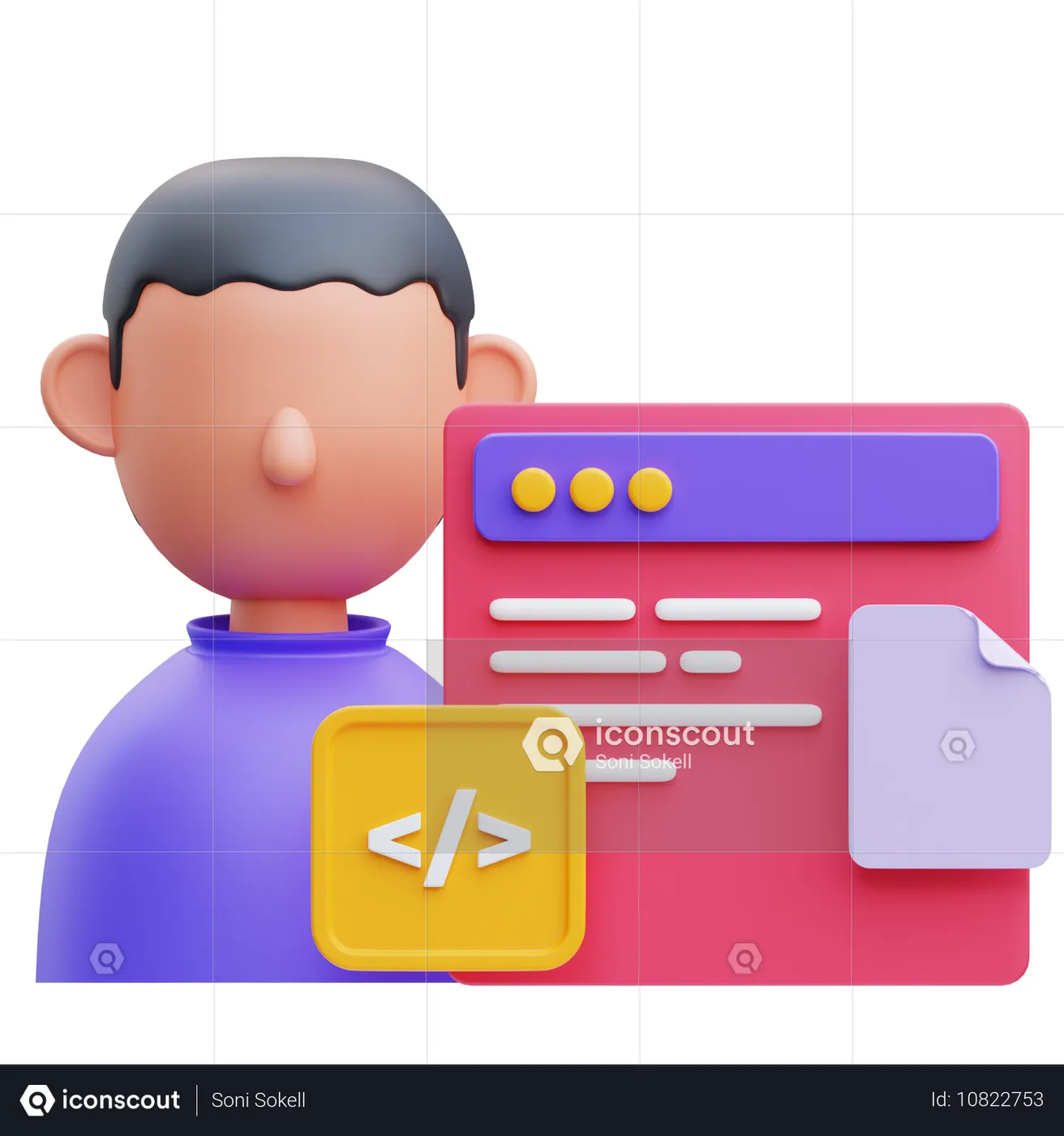 Programmer 3D Icon - Free Download Design & Development 3D Icons ...