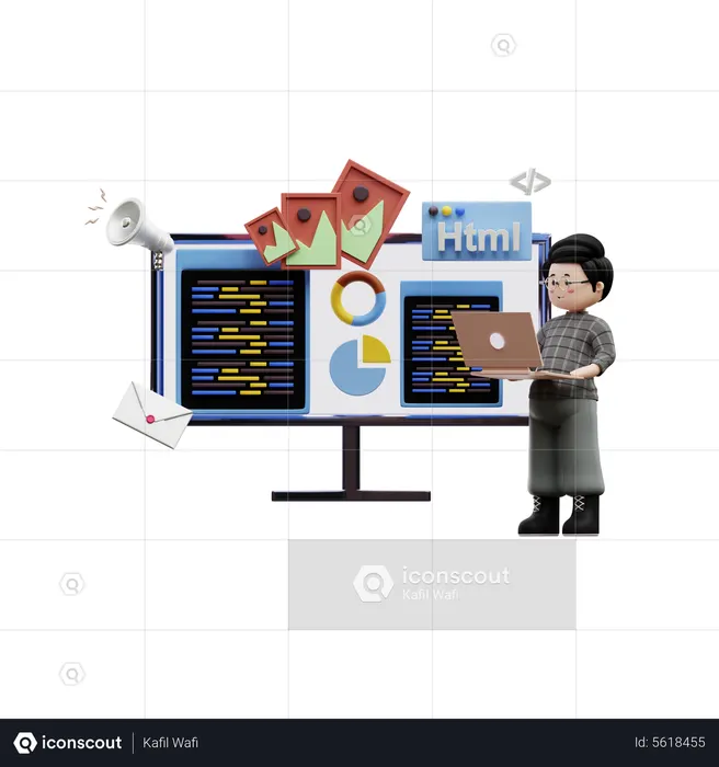 Programmer  3D Illustration