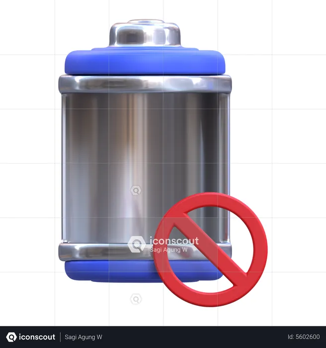Prohibir la batería  3D Icon