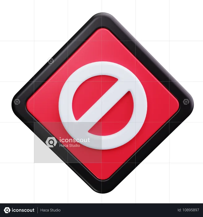 Prohibited Entry  3D Icon