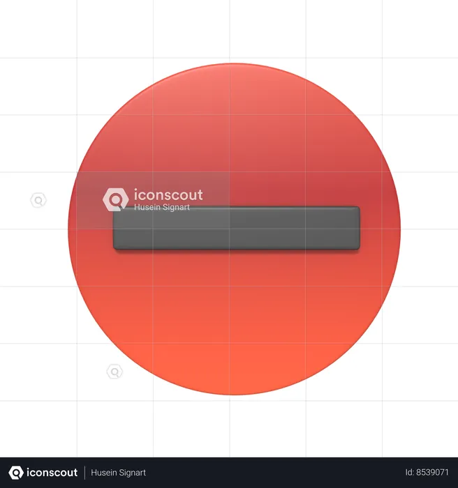 Prohibited Entry Sign  3D Icon