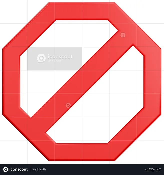 Prohibited Sign  3D Illustration