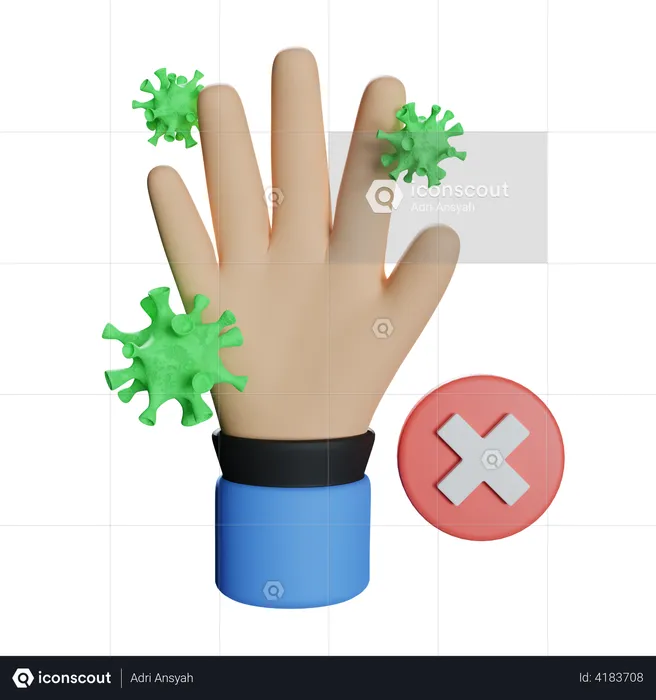 Prohibited Touch  3D Illustration