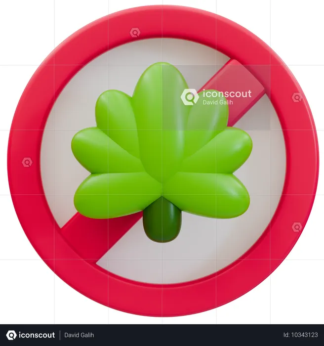 Prohibition Sign Against Drugs  3D Icon