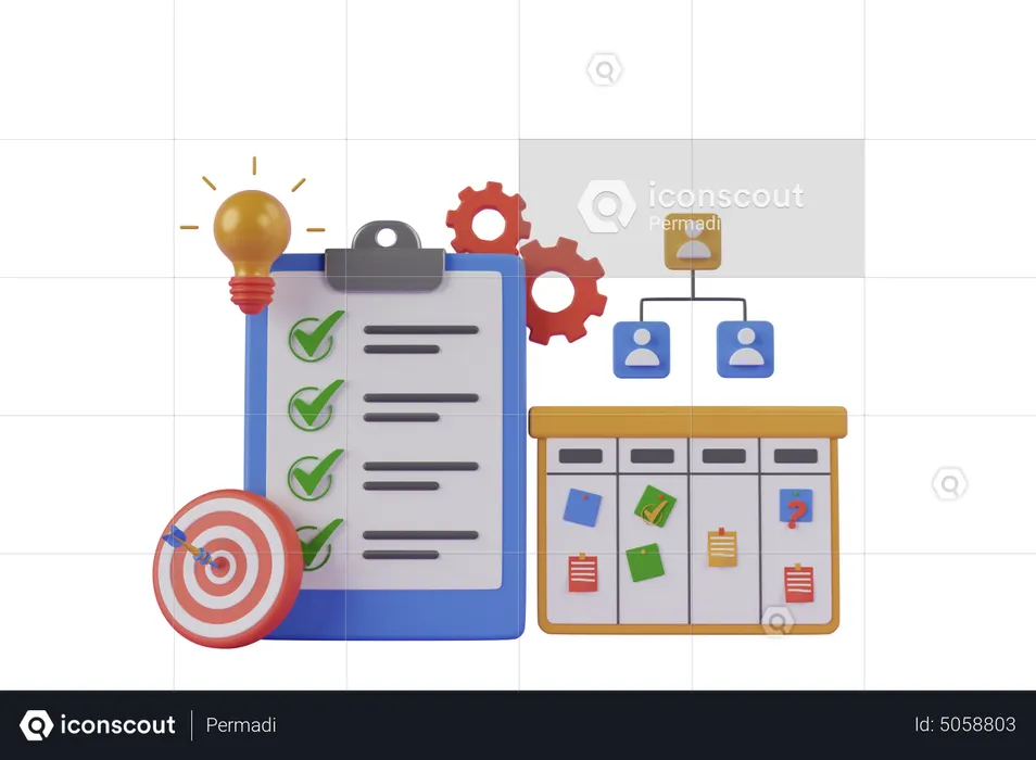 Project Management  3D Illustration