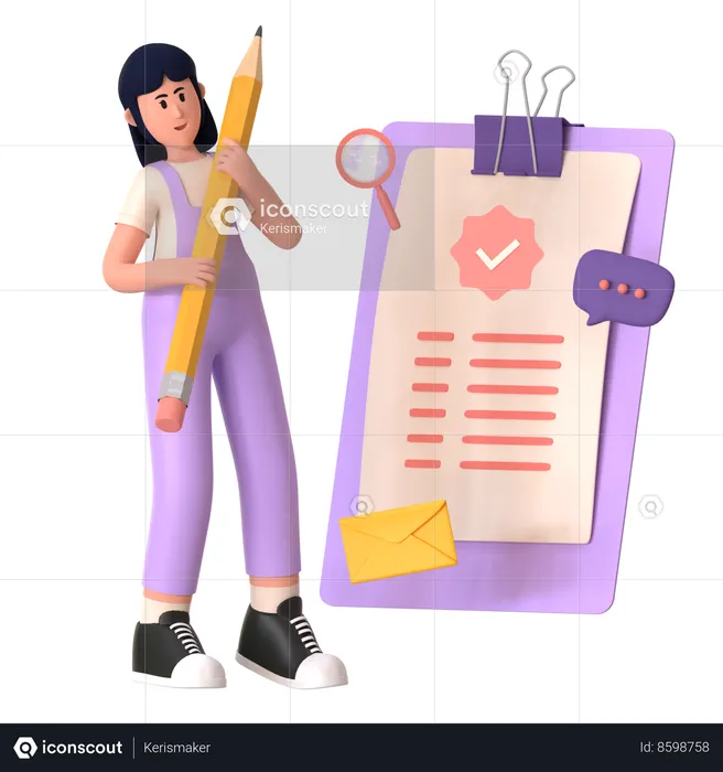 Project Manager Write Schedule  3D Illustration