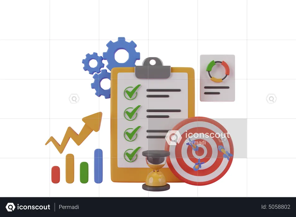 Project task management  3D Illustration