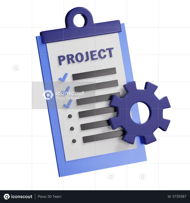 Project Task Management  3D Illustration