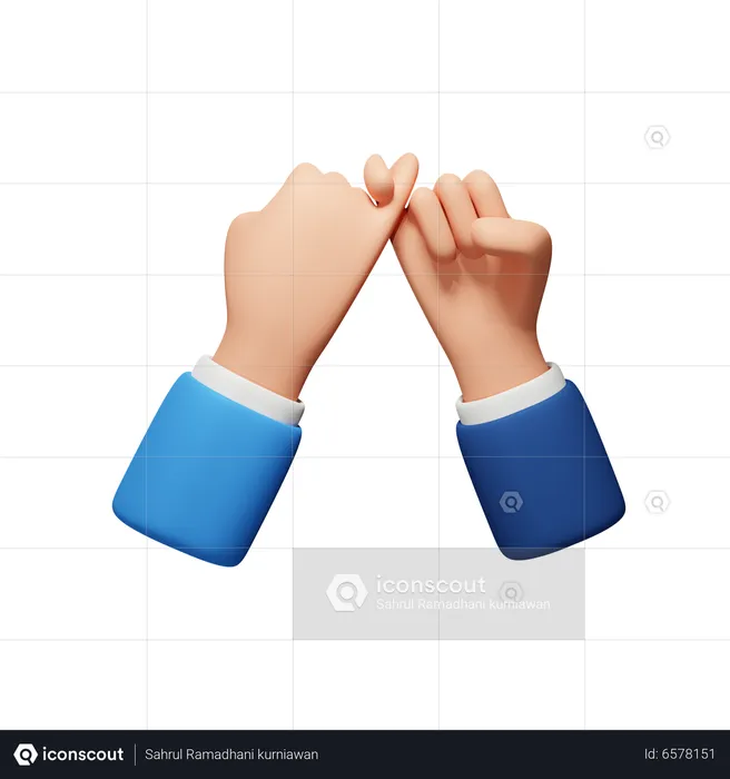 Promise Hand Gesture  3D Icon