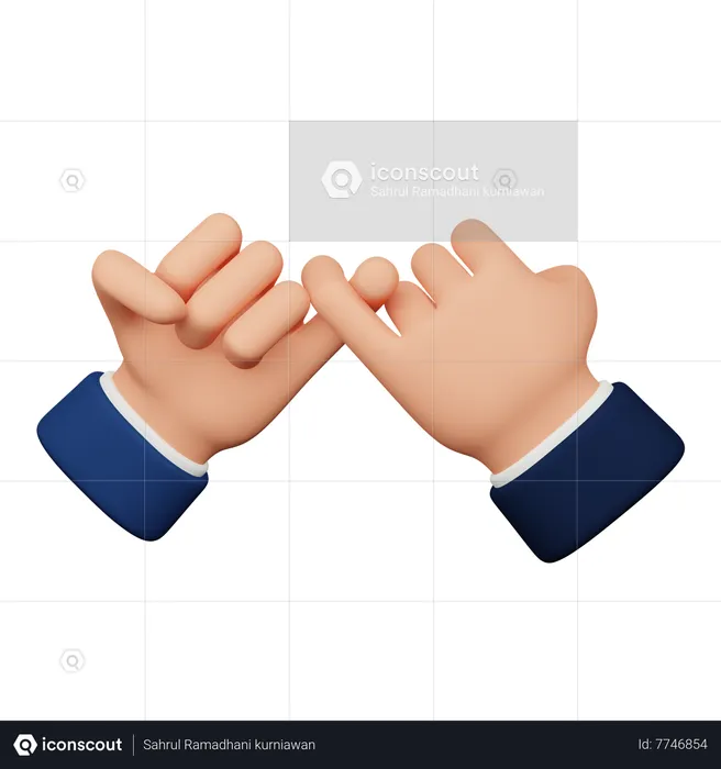 Promise hand gesture  3D Icon