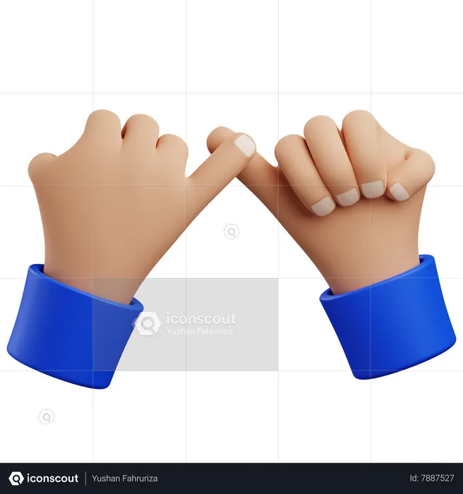Promise hand gesture  3D Icon