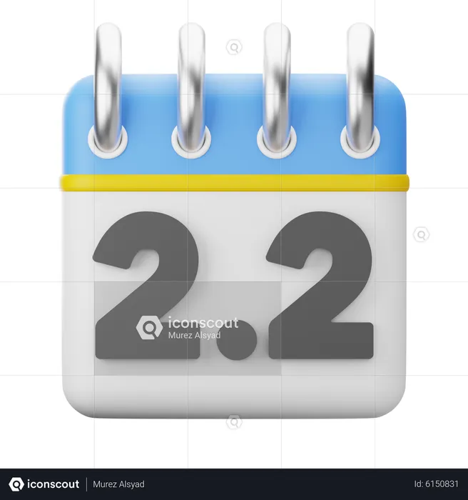 February Promo Calendar 3D Icon  3D Icon
