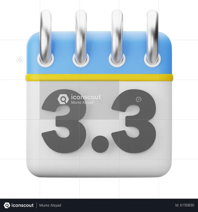 March Promo Calendar 3D Icon  3D Icon