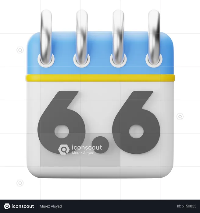 June Promo Calendar 3D Icon  3D Icon