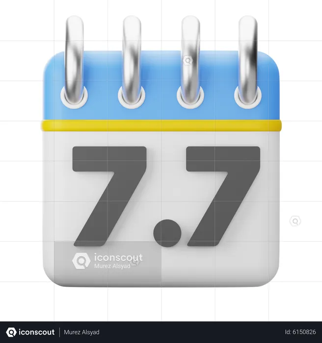 July Promo Calendar 3D Icon  3D Icon