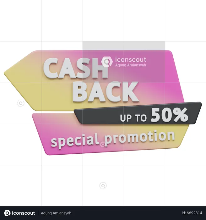 Promoción especial reembolso en efectivo de hasta el 50 por ciento  3D Icon