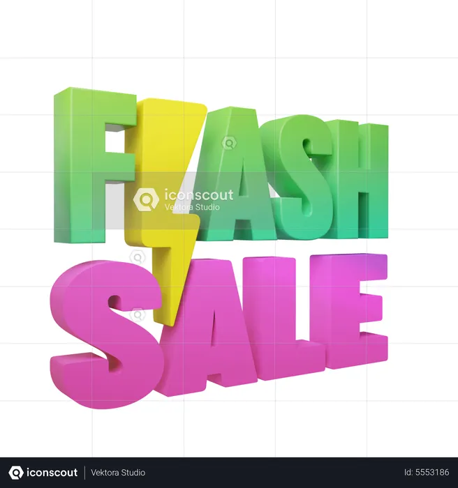 Promoción de venta flash  3D Icon