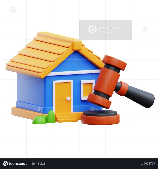 부동산 경매  3D Icon