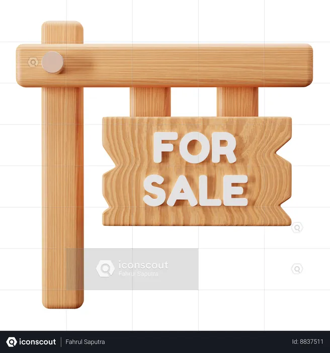 Property For Sale Sign  3D Icon