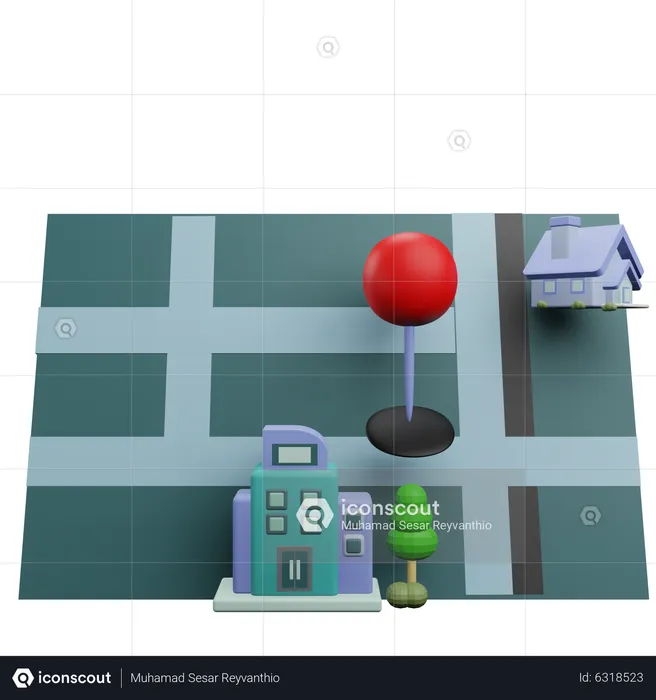 Property Pin Location  3D Icon