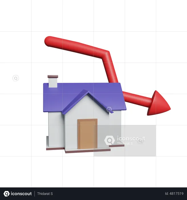 Property Rate Down  3D Icon
