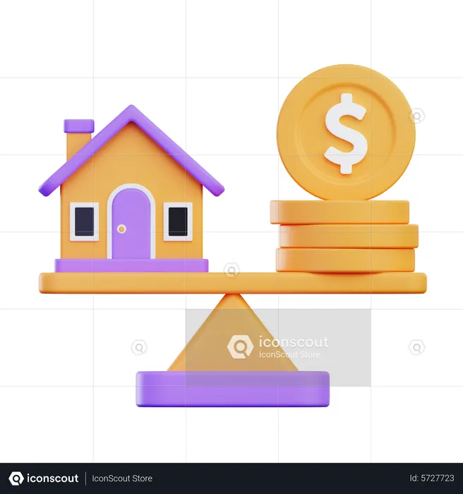 Property Value Balance  3D Icon