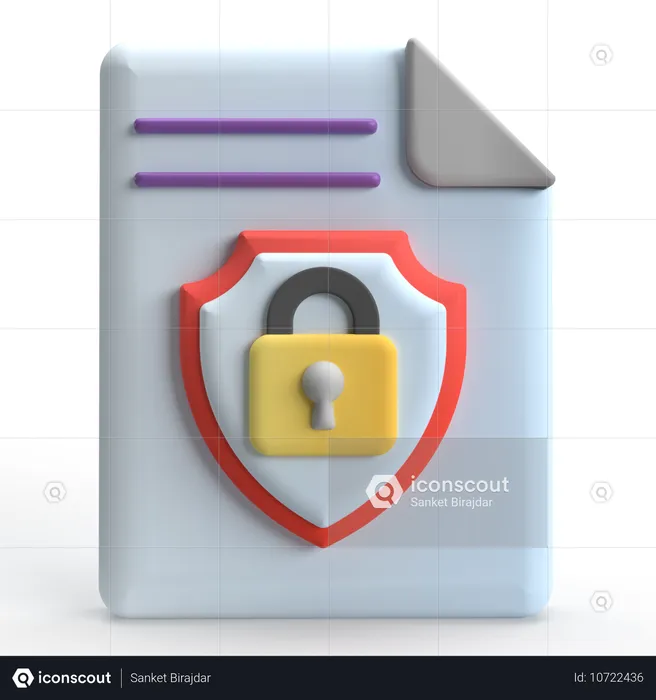 Proteção de arquivos  3D Icon