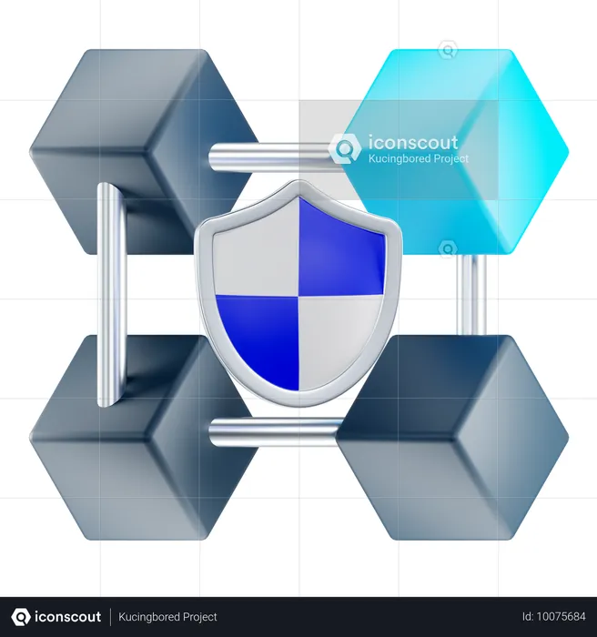 Proteção blockchain  3D Icon