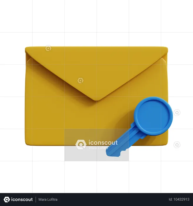 Proteção de chave de e-mail  3D Icon