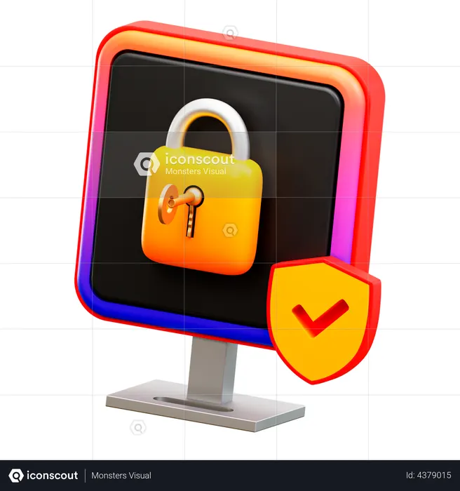 Proteção de computador  3D Icon