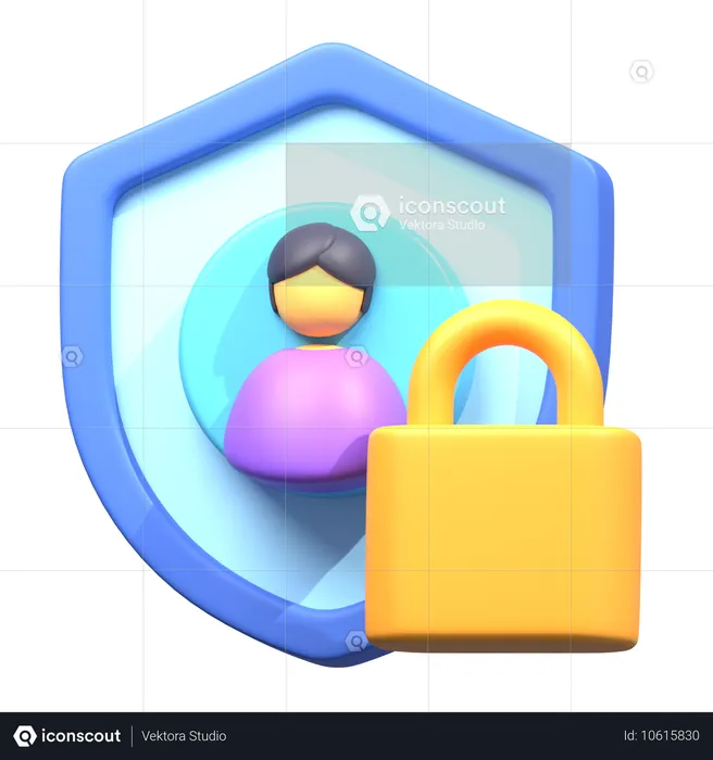 Proteção de conta  3D Icon