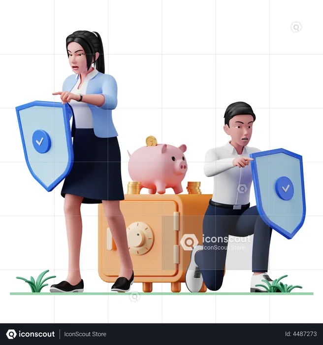 Proteção de investimento  3D Icon