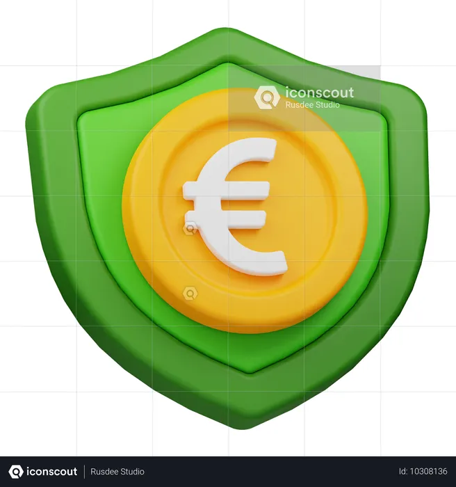 Proteção de moeda de euro  3D Icon