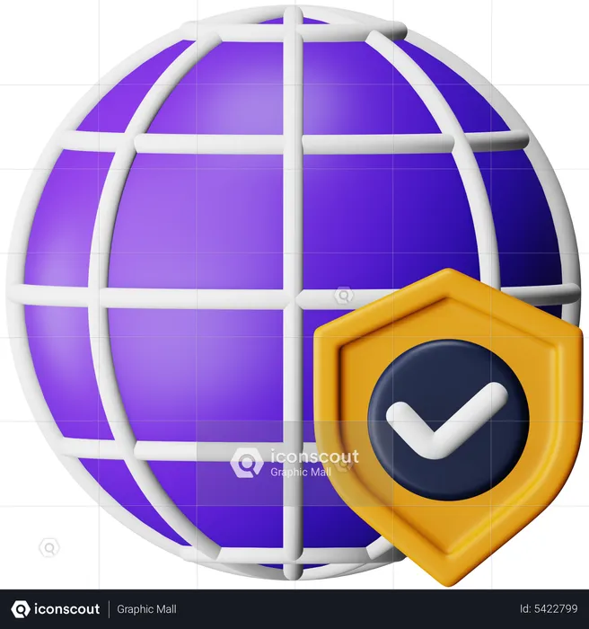 Proteção global  3D Icon