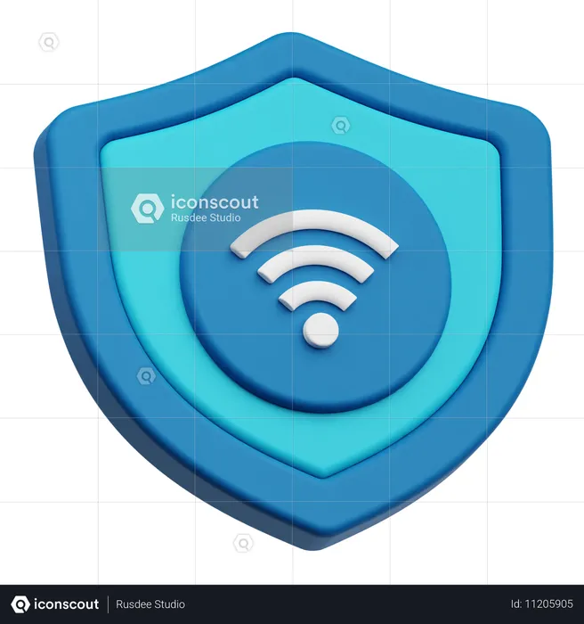 Proteção wi-fi  3D Icon